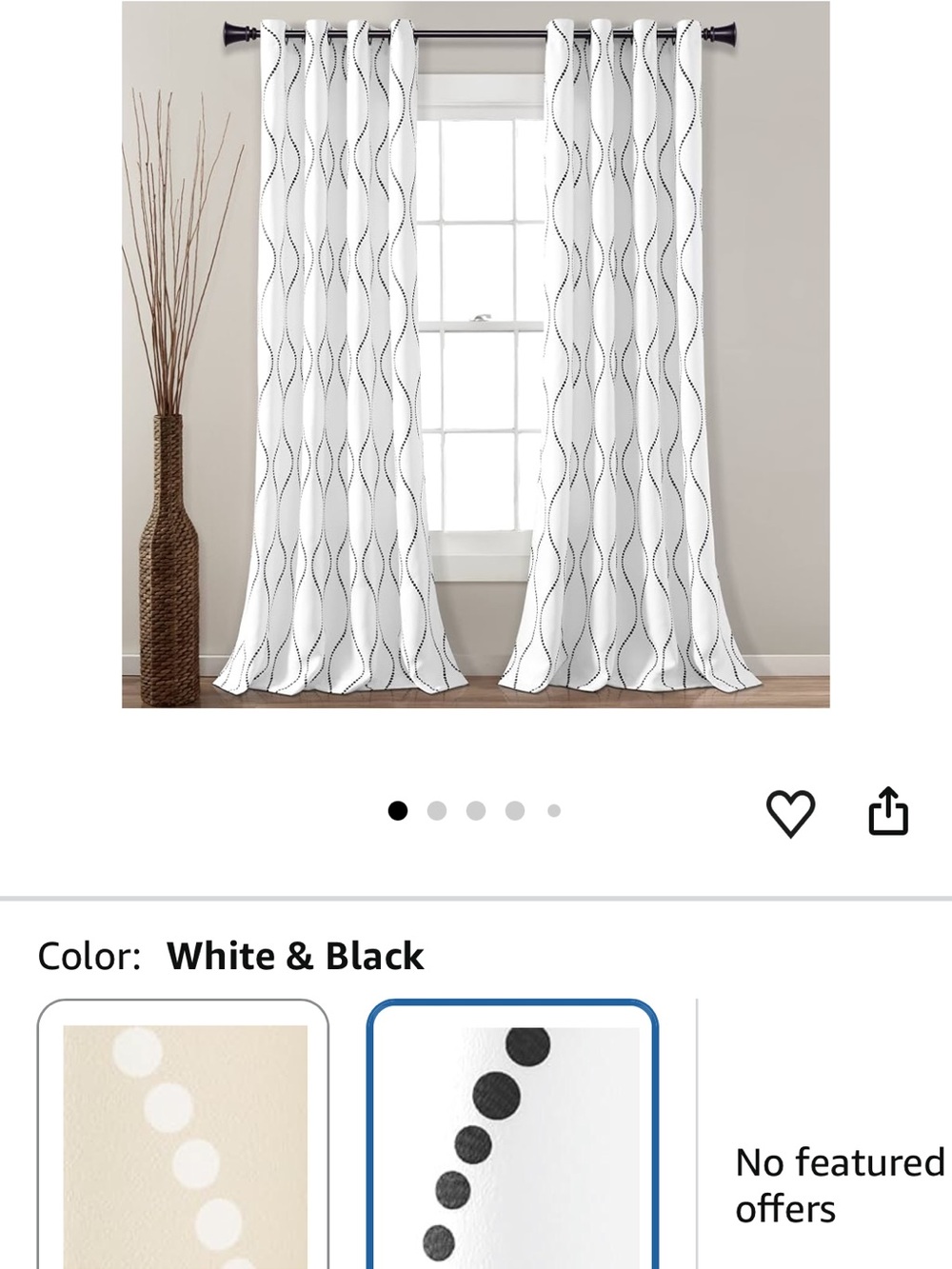 Lushdecor curtains. White Light-Filtering panels  52x84